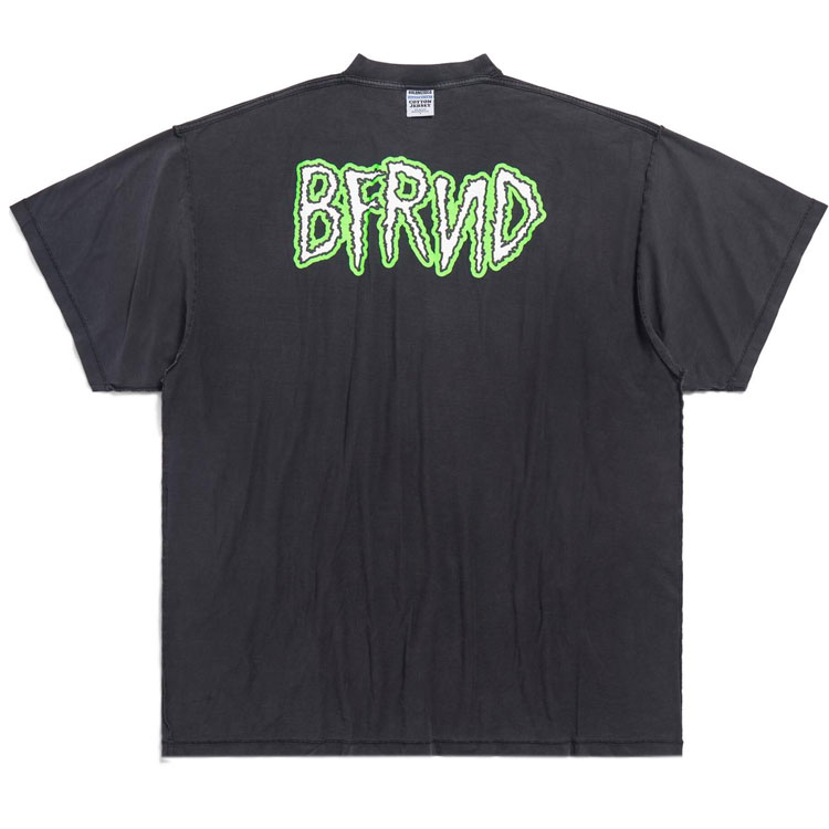 Balenciaga BFRND Logo Print Oversized Unisex Black T-Shirt. 787358TQVG81083 圖 3
