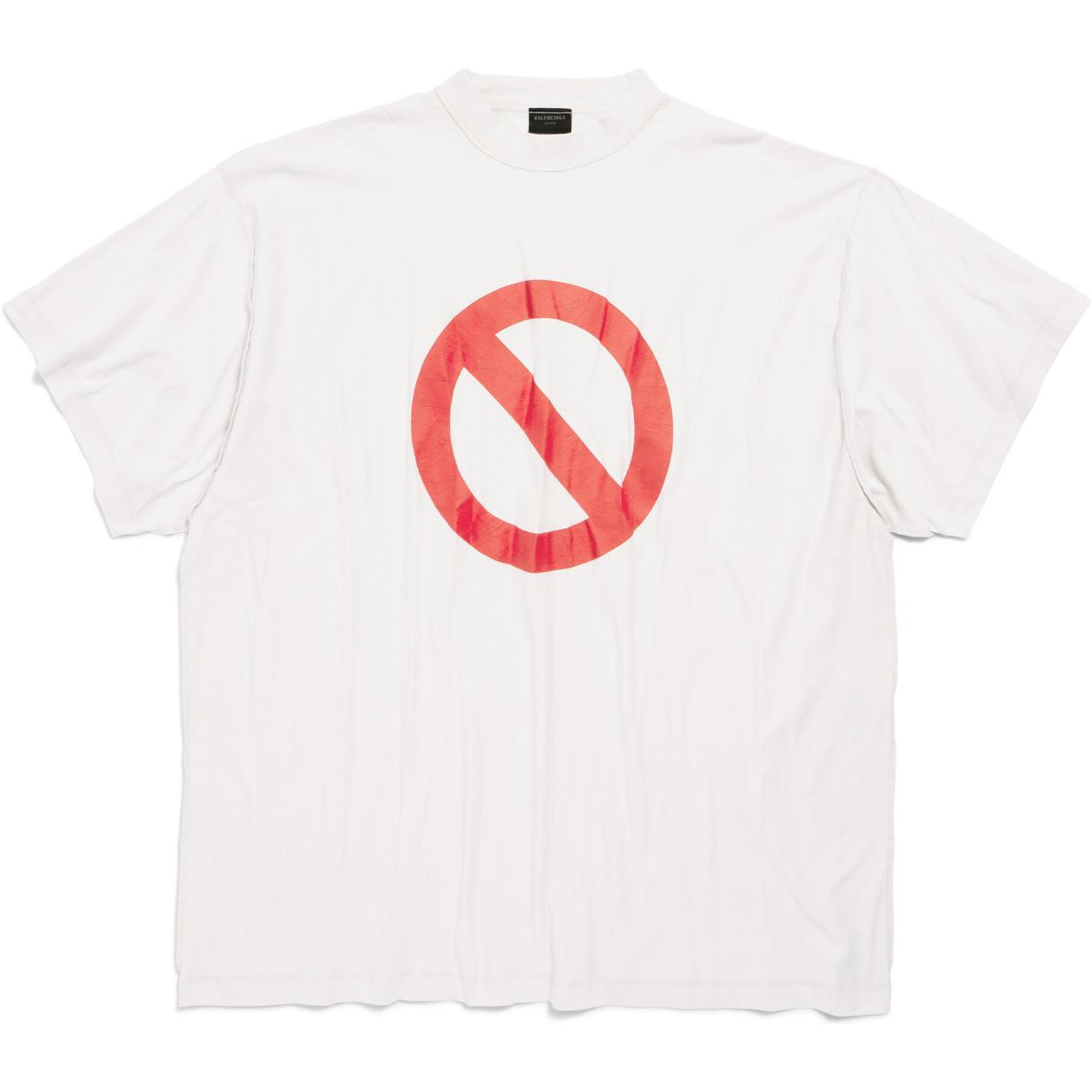 Balenciaga BFRND Logo Print Oversized Unisex White Crewneck T-Shirt. 787358TQVG89016