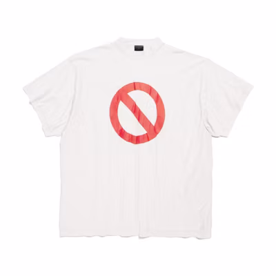 Balenciaga BFRND Logo Print Oversized Unisex White Crewneck T-Shirt. 787358TQVG89016