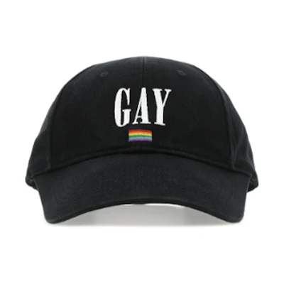 Balenciaga Black Baseball Cap with Letter Logo Design 670811410B21000
