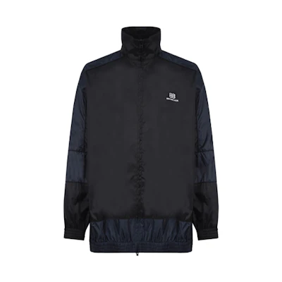 Balenciaga Black Blue Patchwork Nylon Windbreaker 623019TIO544100