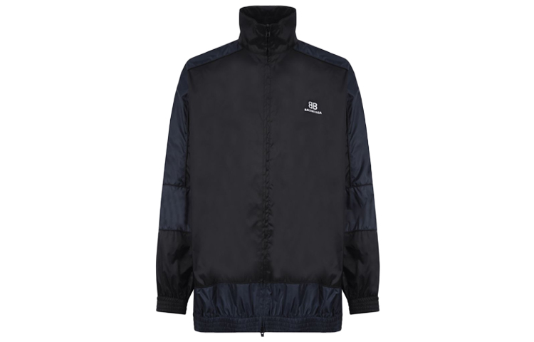 Order Balenciaga Jaket Angin Patchwork Nylon Hitam Biru 623019TIO544100