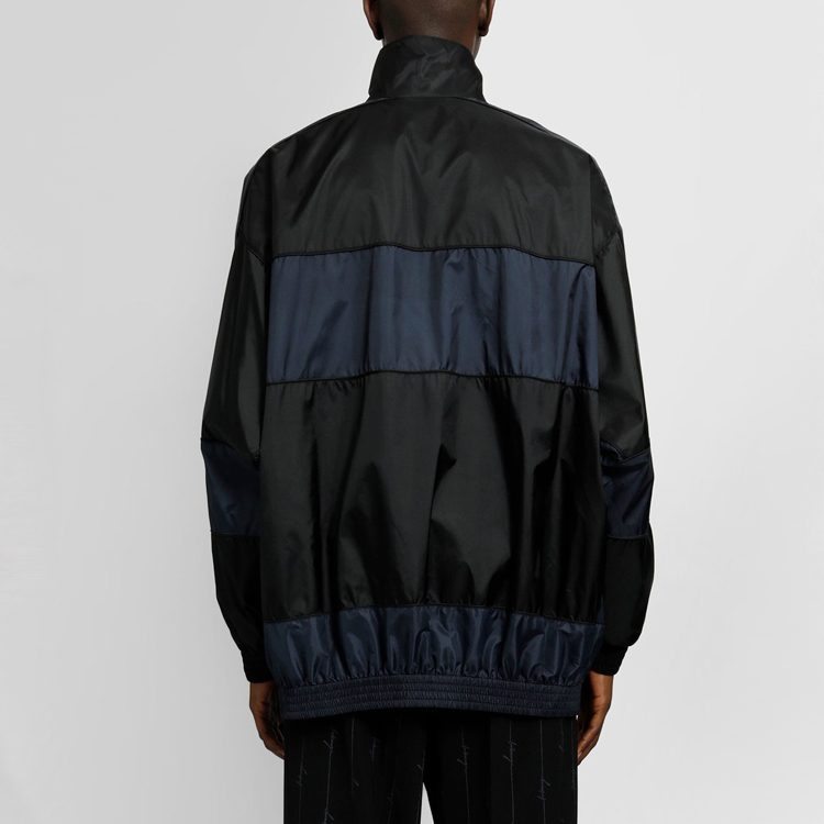 Details for Balenciaga Jaket Angin Patchwork Nylon Hitam Biru 623019TIO544100
