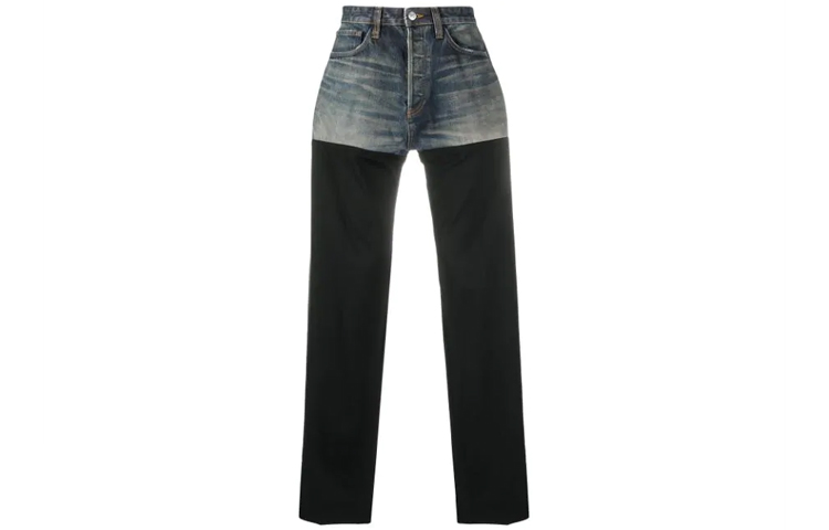 Balenciaga Black Button-Straight Patchwork Jeans 641460TDW148841