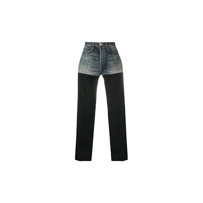 Balenciaga Black Button-Straight Patchwork Jeans 641460TDW148841