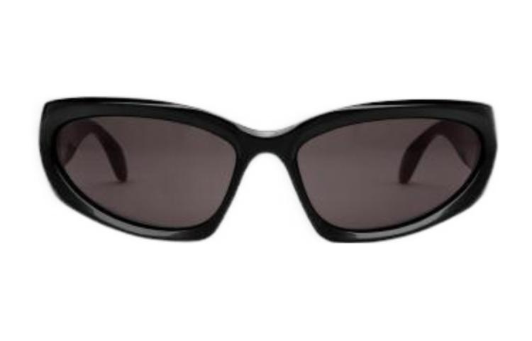 Lookbook 巴黎世家黑色猫眼太阳镜刻字标志 男女同款情侣风格 BB0157S001