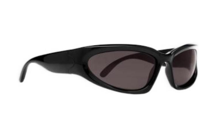 Shop 巴黎世家黑色猫眼太阳镜刻字标志 男女同款情侣风格 BB0157S001