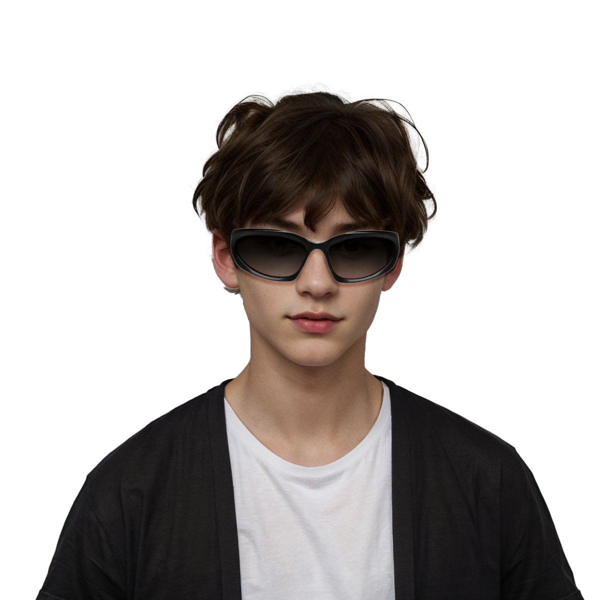 Details for 巴黎世家黑色猫眼太阳镜刻字标志 男女同款情侣风格 BB0157S001