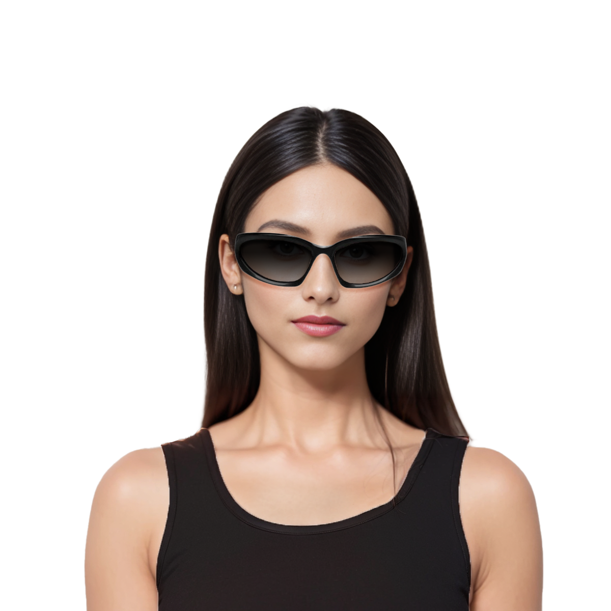 Sizing 巴黎世家黑色猫眼太阳镜刻字标志 男女同款情侣风格 BB0157S001