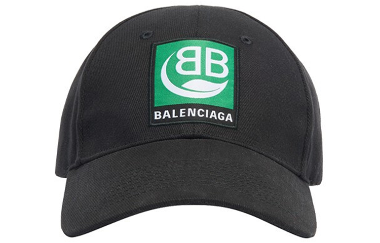 Balenciaga Black Classic Double B Logo Unisex Cotton Baseball Cap 593188-410B2-1000