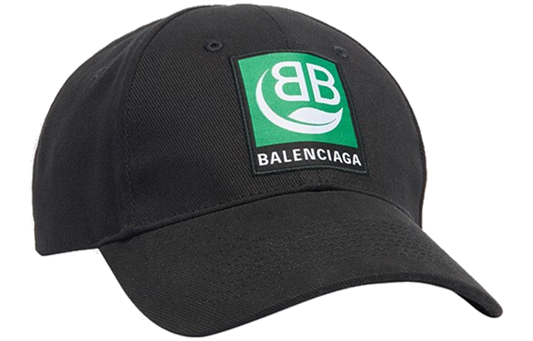 Balenciaga Black Classic Double B Logo Unisex Cotton Baseball Cap 593188-410B2-1000 圖 4