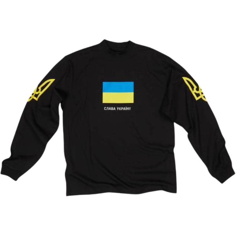 Balenciaga Black Colorblock Graphic Print Crewneck Sweatshirt 741307TOVE81055