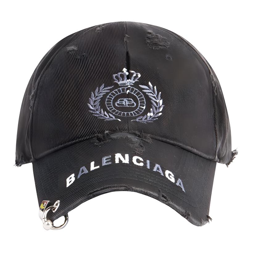 Balenciaga Black Cotton Embroidered Logo Baseball Cap. 661887410B21077