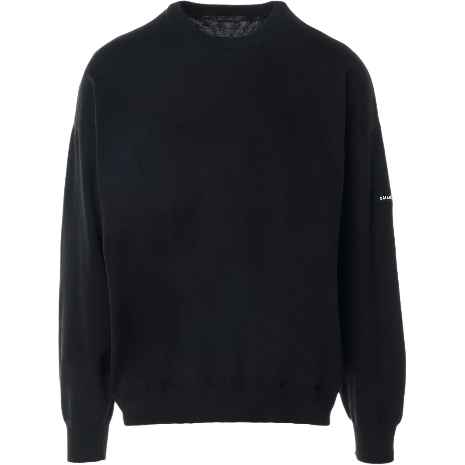 Balenciaga Black Crewneck Long-Sleeve Sweatshirt Regular Fit 788595T33151000