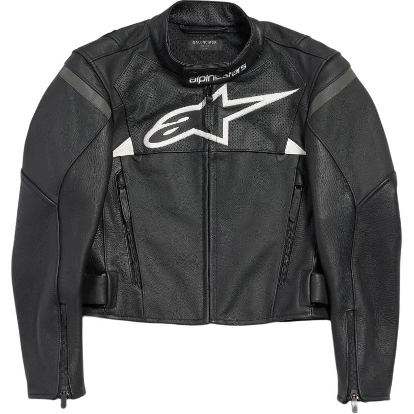 Balenciaga Black Cropped Zip-Up High Neck Distressed Jacket 790141TQS071047