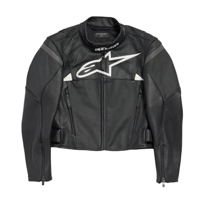 Balenciaga Black Cropped Zip-Up High Neck Distressed Jacket 790141TQS071047