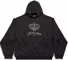 Balenciaga Black Crystal Logo Hoodie Unisex Oversized Fit Long Sleeve Sweatshirt 739024TQVL11083 Balenciaga Black Crystal Logo Hoodie Unisex Oversized Fit Long Sleeve Sweatshirt 739024TQVL11083