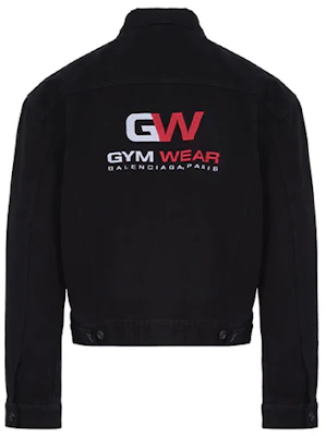 Balenciaga Black Denim Jacket with Back Logo Design 626119TEW351105 Order Balenciaga Black Denim Jacket with Back Logo Design 626119TEW351105