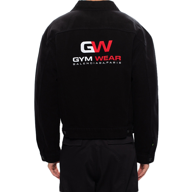 Purchase Balenciaga Black Denim Jacket with Back Logo Design 626119TEW351105