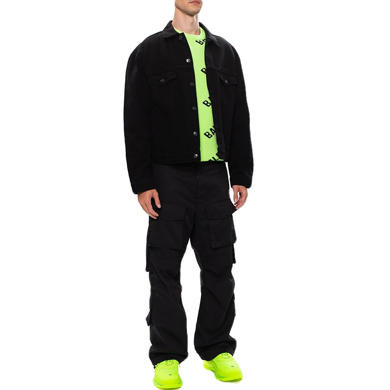 Details for Balenciaga Black Denim Jacket with Back Logo Design 626119TEW351105