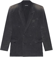 Balenciaga Black Double-Breasted Casual Blazer Regular Fit 662390TAV041000 Balenciaga Black Double-Breasted Casual Blazer Regular Fit 662390TAV041000