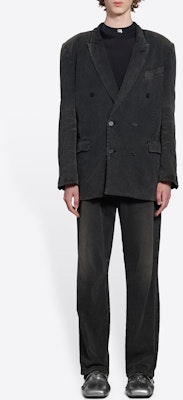 バレンシアガ ブラック ダブルブレスト カジュアル ブレザー レギュラーフィット 662390TAV041000 Shop バレンシアガ ブラック ダブルブレスト カジュアル ブレザー レギュラーフィット 662390TAV041000