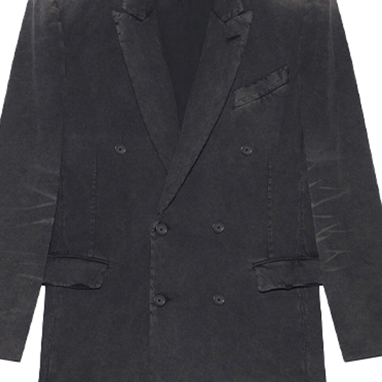 Sizing バレンシアガ ブラック ダブルブレスト カジュアル ブレザー レギュラーフィット 662390TAV041000