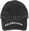 Buy Balenciaga Black Embroidered Logo Cotton Baseball Cap Unisex Couple Style 617160-4A2B4-1077