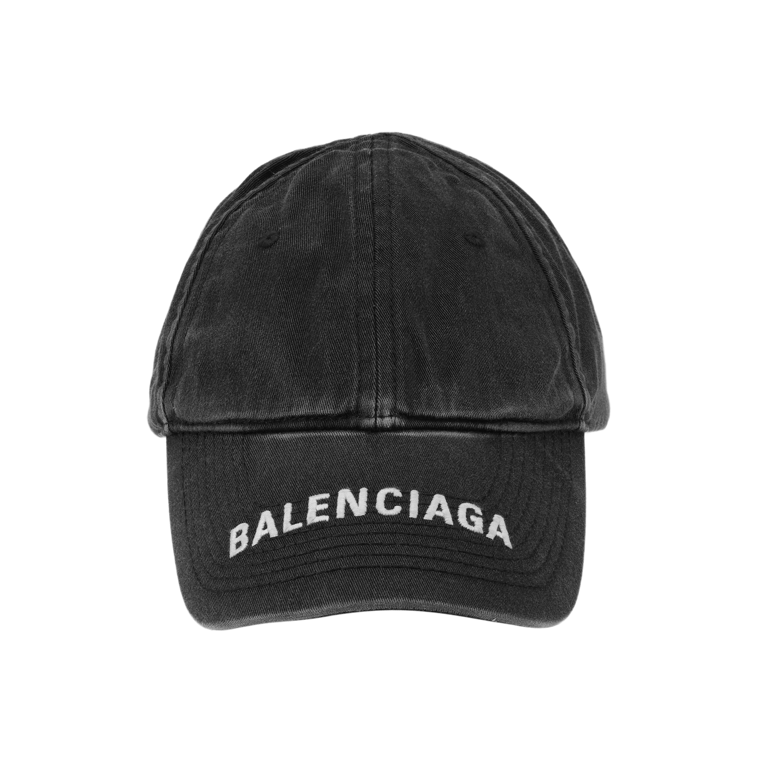 Order Balenciaga Black Embroidered Logo Cotton Baseball Cap Unisex Couple Style 617160-4A2B4-1077