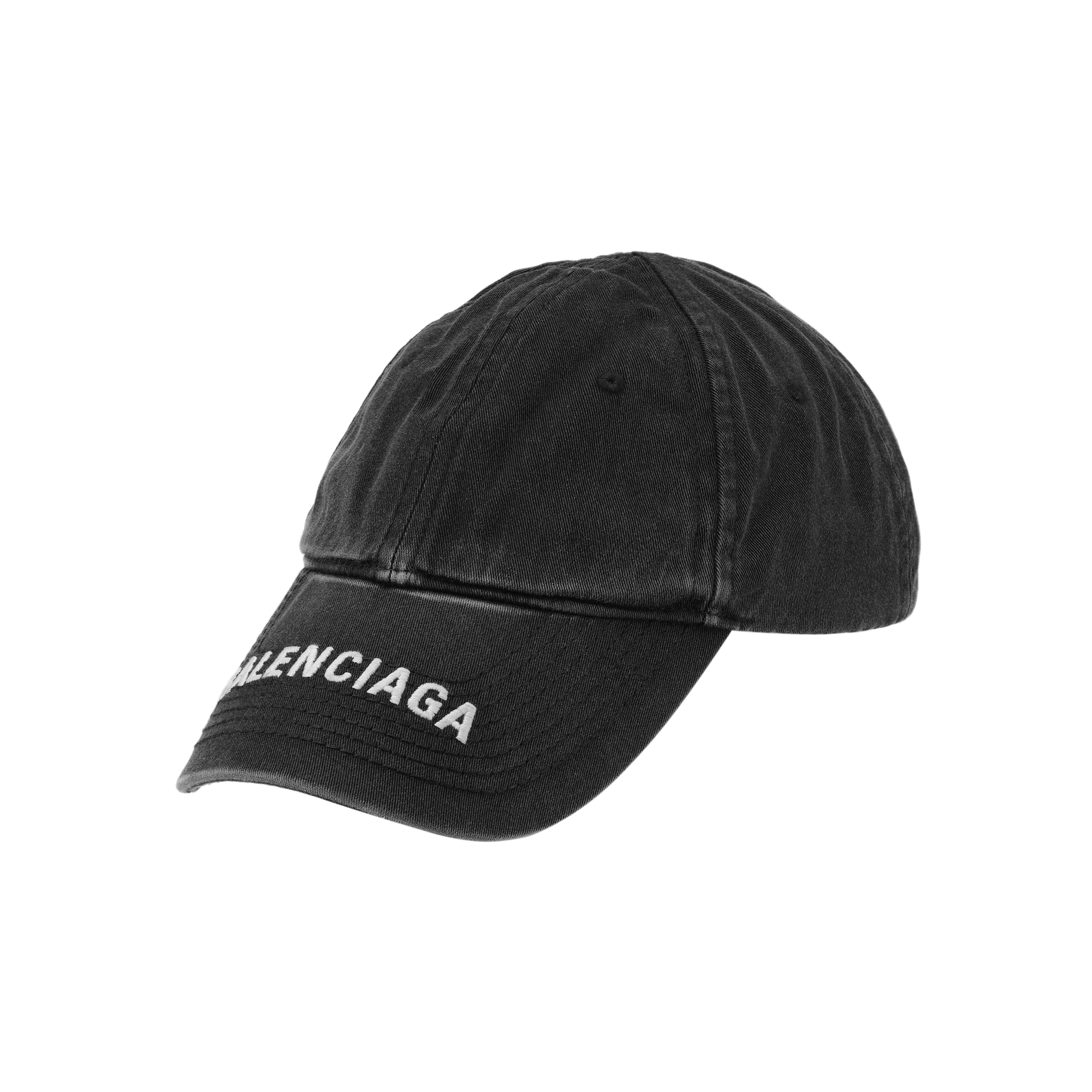 Lookbook Balenciaga Black Embroidered Logo Cotton Baseball Cap Unisex Couple Style 617160-4A2B4-1077