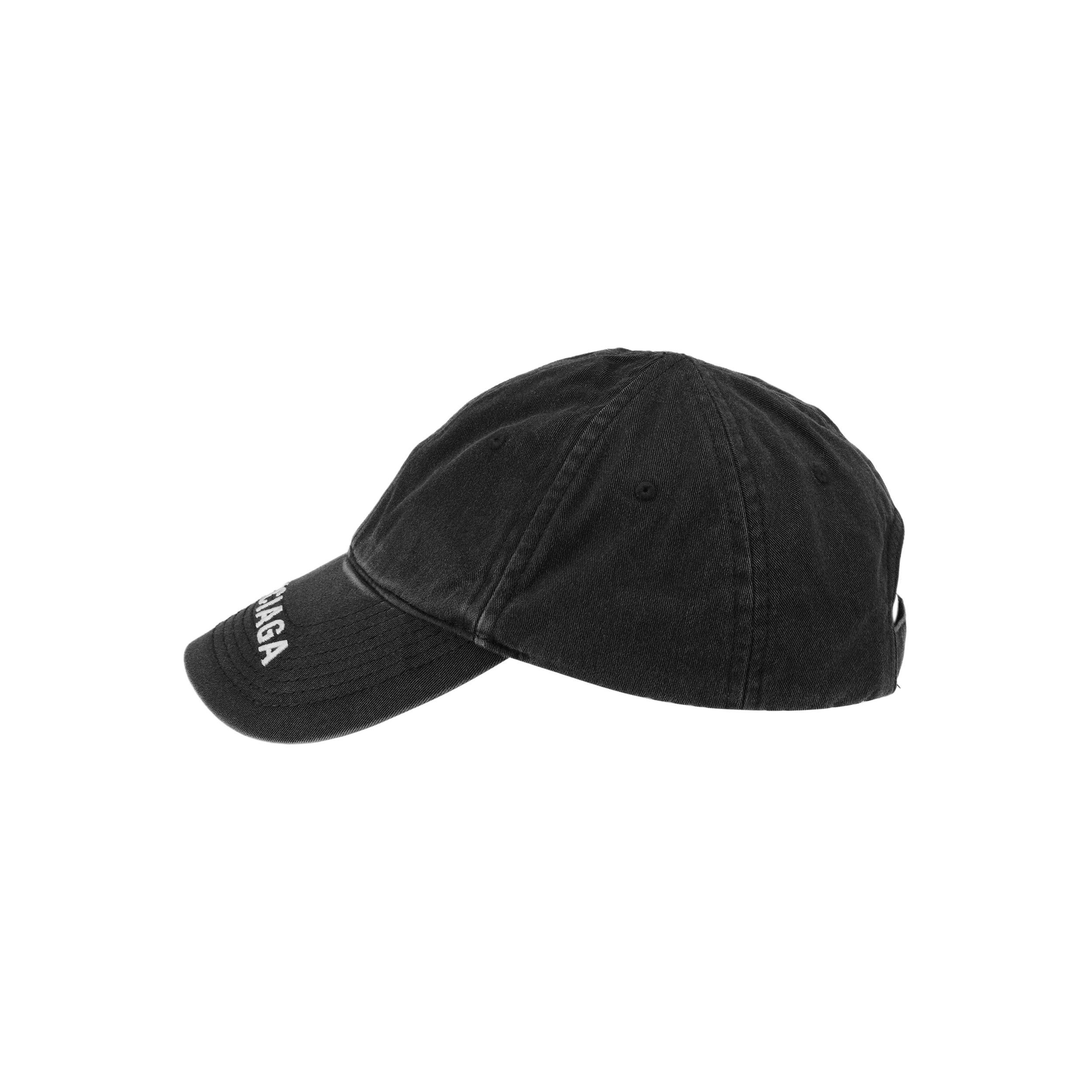Shop Balenciaga Black Embroidered Logo Cotton Baseball Cap Unisex Couple Style 617160-4A2B4-1077