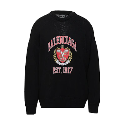Balenciaga Black Embroidered Logo Long Sleeve Sweatshirt 675267T32170806