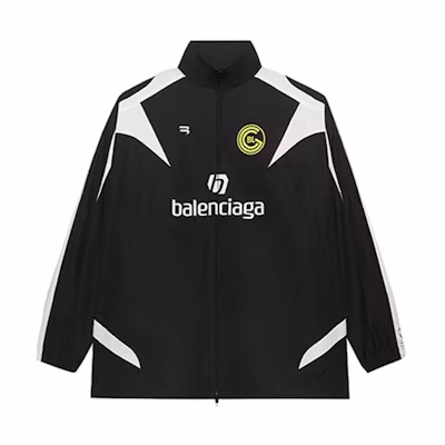 Balenciaga Black Embroidered Logo Stand Collar Zip-Up Jacket 642341TYB181000