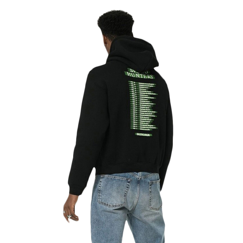 Purchase バレンシアガ ブラック グラフィック レタープリント ユニセックス 長袖スウェットシャツ 556136TDV151000