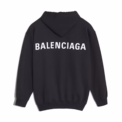 Balenciaga Black Hoodie with Large Logo Print on Back 556143TAV371000