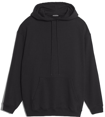 Balenciaga Black Hoodie with Large Logo Print on Back 556143TAV371000 Lookbook Balenciaga Black Hoodie with Large Logo Print on Back 556143TAV371000