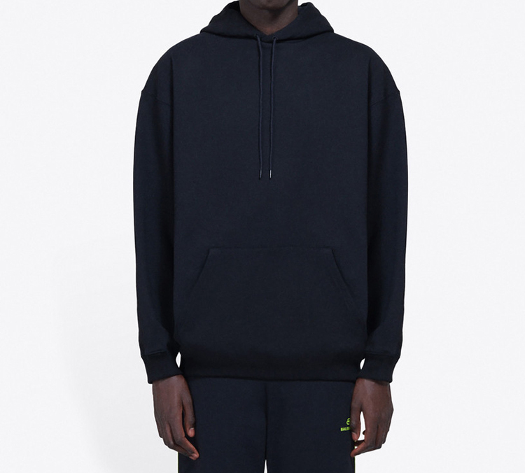Shop Balenciaga Black Hoodie with Large Logo Print on Back 556143TAV371000