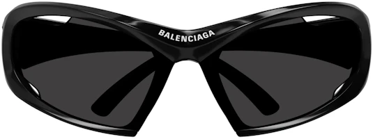 Lookbook Balenciaga 黑色不規則注塑框太陽眼鏡 男女情侶款式。 BB0318S001