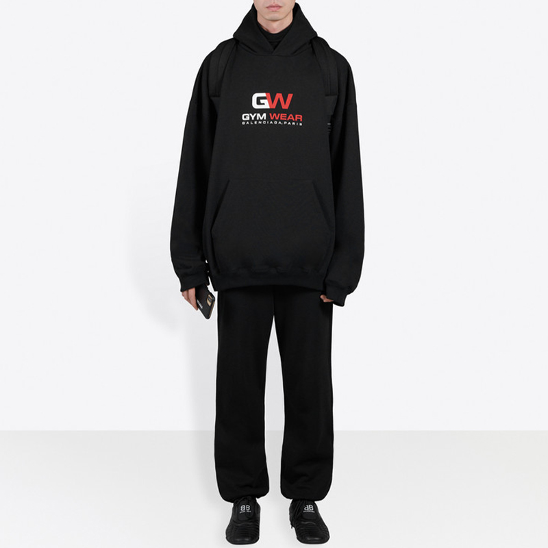 Shop Balenciaga 黑色針織運動褲附Logo印花 626310TIVD41000