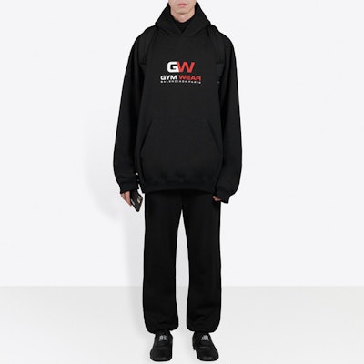 Balenciaga 黑色針織運動褲附Logo印花 626310TIVD41000 Shop Balenciaga 黑色針織運動褲附Logo印花 626310TIVD41000