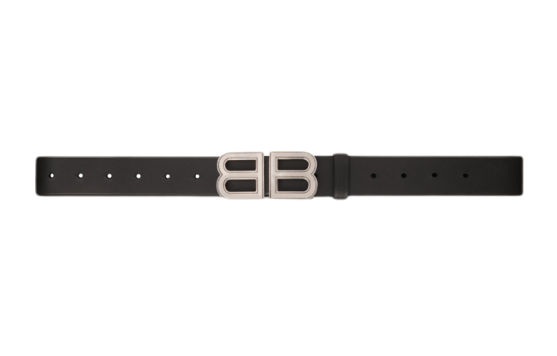Order Balenciaga Black Leather Belt with Logo Design, Unisex, 3.3cm Wide. 6741711CH0B1000