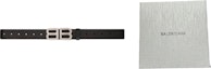 Shop Balenciaga Black Leather Belt with Logo Design, Unisex, 3.3cm Wide. 6741711CH0B1000