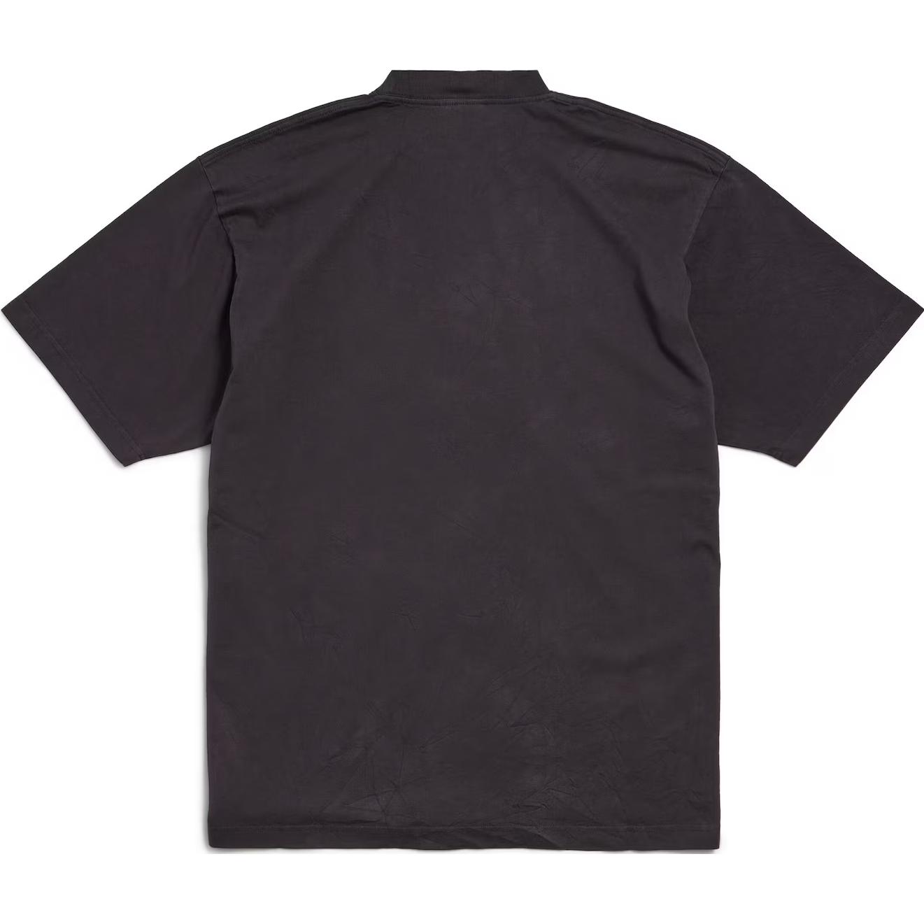 Lookbook 巴黎世家黑色字母Logo印花男女同款圆领T恤常规版型。 739784TRVH58190