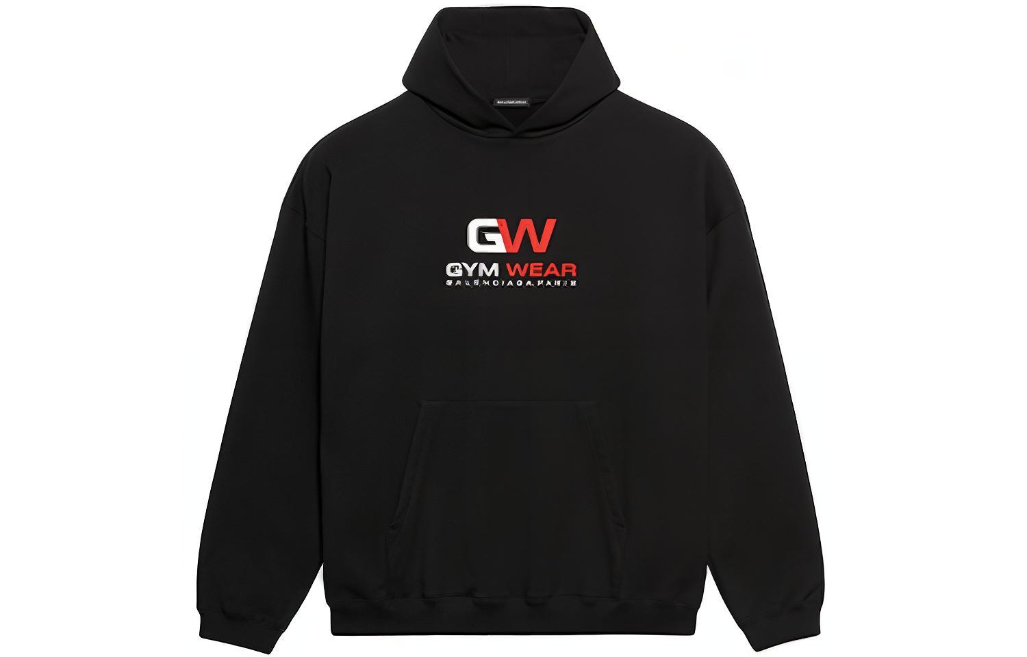 Balenciaga Black Letter Print Classic Oversized Hoodie 620973TIVD41000