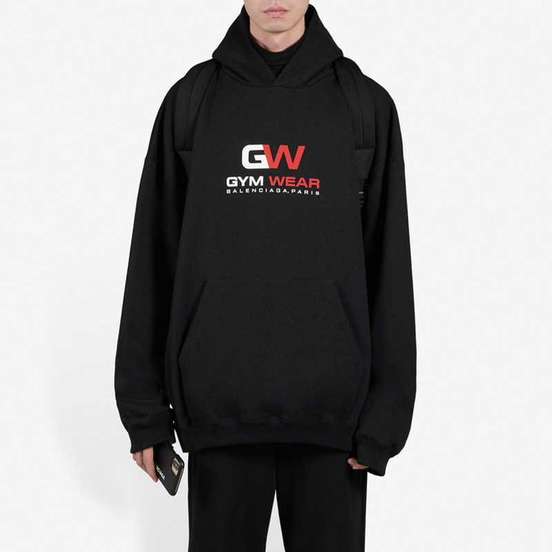 Balenciaga Black Letter Print Classic Oversized Hoodie 620973TIVD41000 圖 4