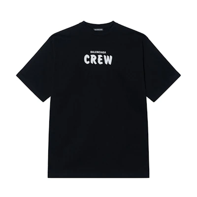 Balenciaga Black Letter Print Crewneck T-Shirt 620969TIV741070