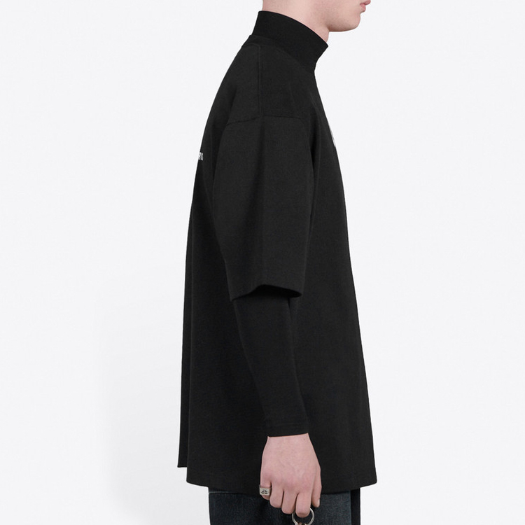 Shop 巴黎世家黑色字母印花圆领T恤 620969TIV741070