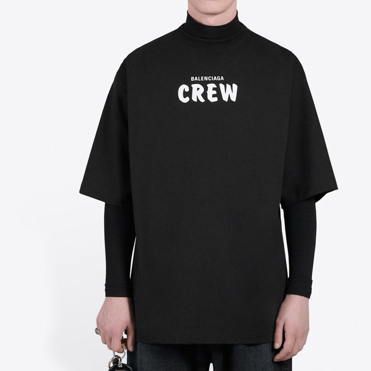 Details for 巴黎世家黑色字母印花圆领T恤 620969TIV741070