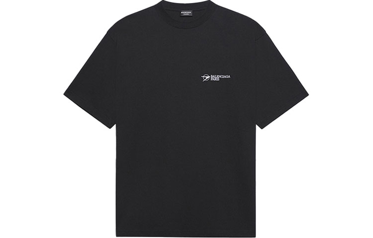 Balenciaga Black Letter Print Crewneck T-Shirt 641675TKV861070 圖 2