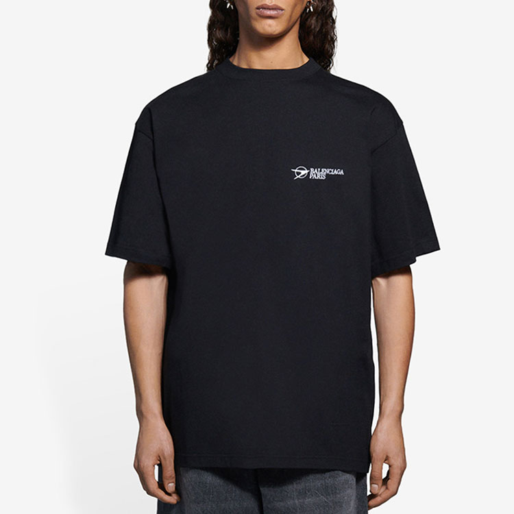 Balenciaga Black Letter Print Crewneck T-Shirt 641675TKV861070 圖 4